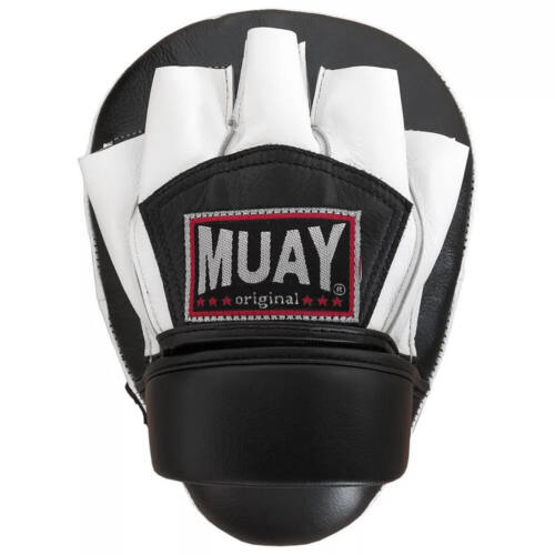 Muay Curved Coaching Mitt per paar- Zwart/Wit 2 - www.jokasport.nl