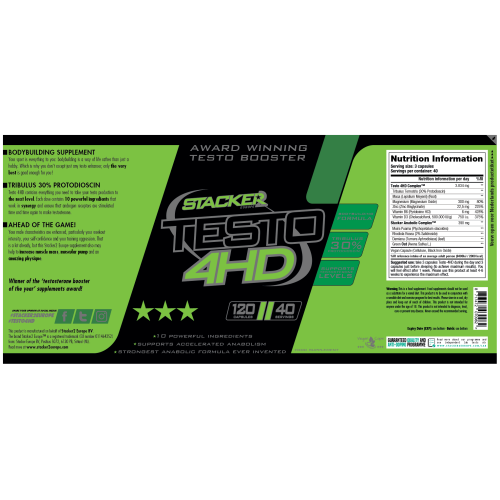 Stacker 2 Testo 4HD (120caps) - Testosteron booster Jokasport.nl