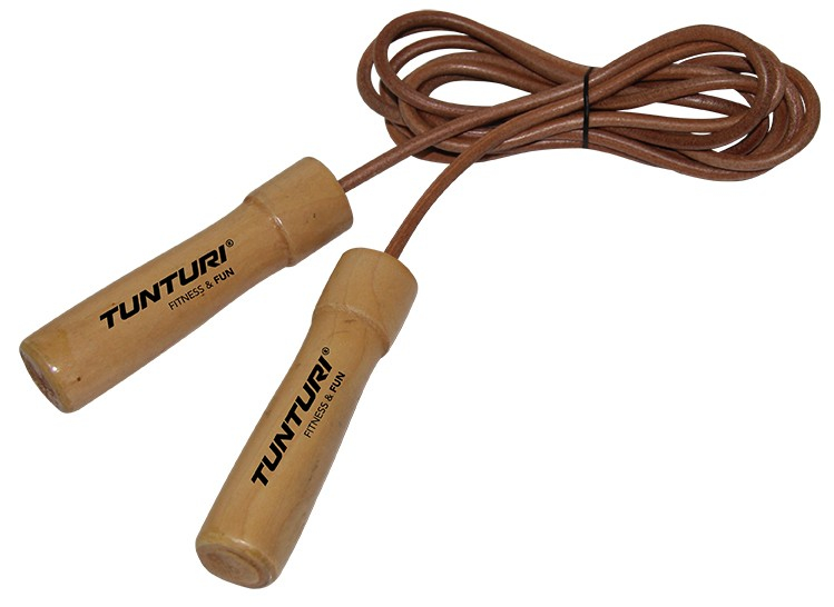 Tunturi Skipping Rope / Sprintouw leer / leather - .jokasport.nl