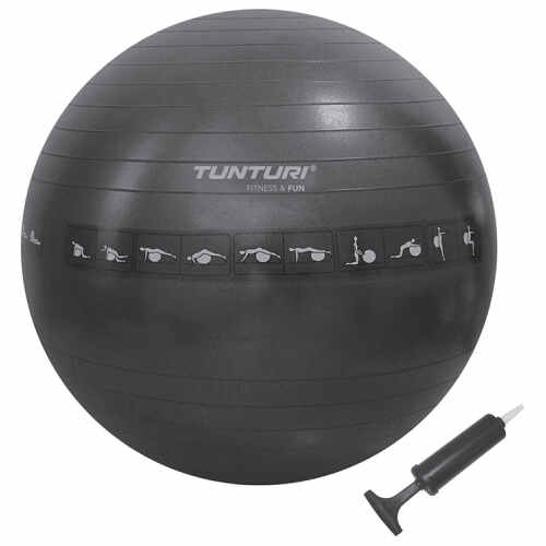 Tunturi Fitness Tunturi Gymball 65cm, Black, Anti Burst - jokasport.nl