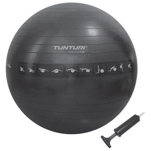 Tunturi Fitness Tunturi Gymball 65cm, Black, Anti Burst - www.jokasport.nl