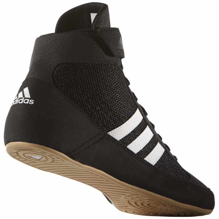 Adidas Havoc (HVC) II worstelschoen AQ3325 – close-up van de hiel met Adidas-logo en stevige constructie – beschikbaar op jokasport.nl