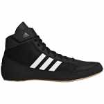 Adidas Havoc (HVC) II worstelschoen AQ3325 – zijaanzicht in zwart met witte strepen en gumzool – verkrijgbaar op jokasport.nl.