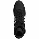 Adidas Havoc (HVC) II worstelschoen AQ3325 – bovenaanzicht, zwarte worstelschoen met veters en klittenband – verkrijgbaar via jokasport.n