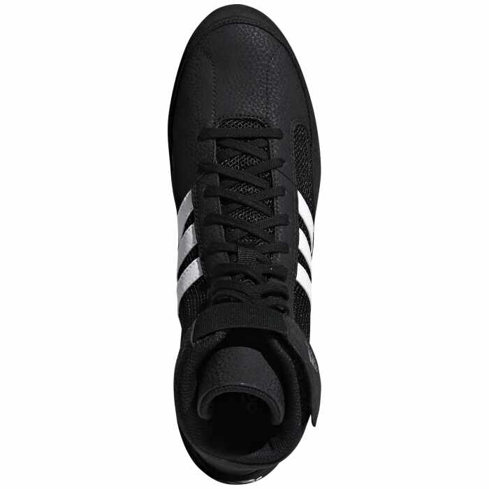 Adidas Havoc (HVC) II worstelschoen AQ3325 – bovenaanzicht, zwarte worstelschoen met veters en klittenband – verkrijgbaar via jokasport.n