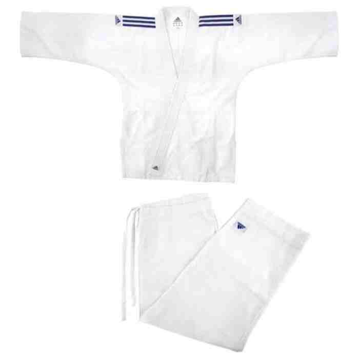Adidas Judopak J200 Evolution Wit/Blauw - Jokasport.nl