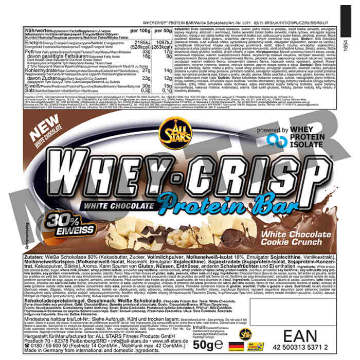 Whey Crisp Protein Bar Box (24 Bars) - Cookie Crunch