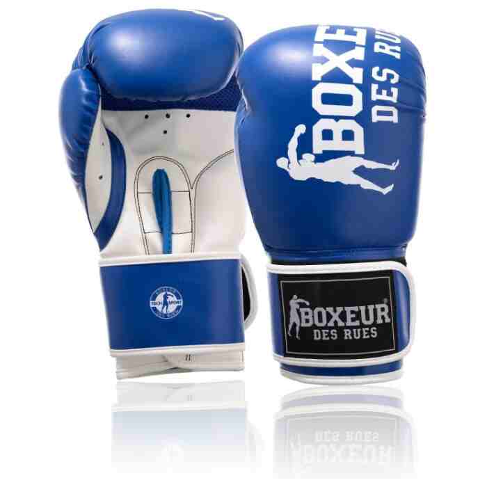 Boxeur des Rues "Impact Logo" PU Boxing Gloves Blue