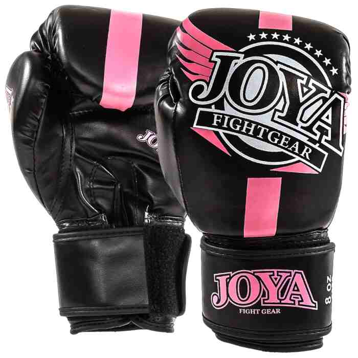 Joya ''Junior'' Bokshandschoen PU Zwart Roze-0