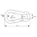 Karabijnhaak 8x80mm Verzinkt SWL: 230kg - www.jokasport.nl