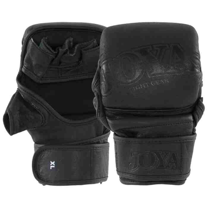 Joya "Fight Fast" Leather MMA Match Grip Faded Black-0
