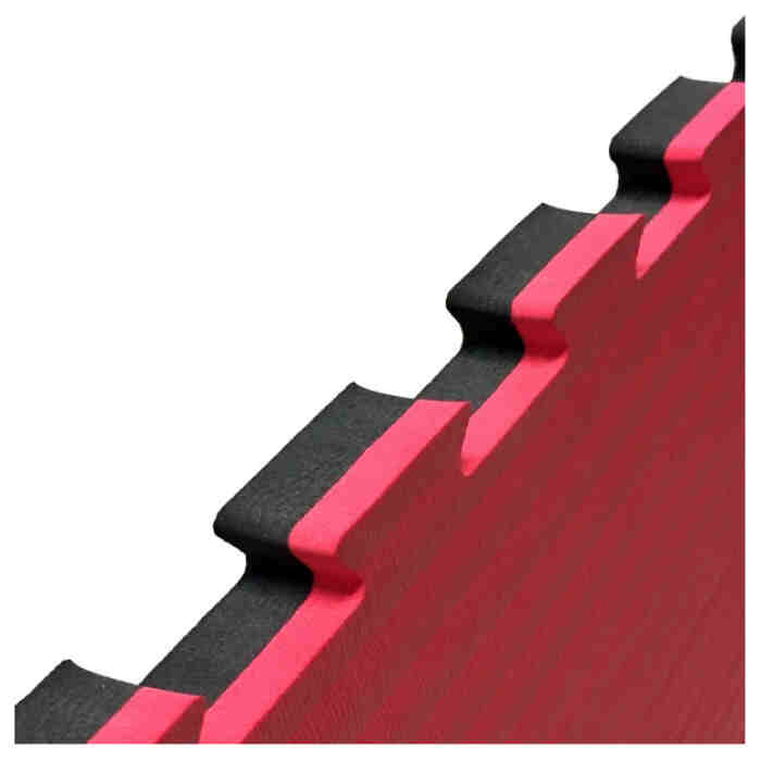 Puzzelmatten 100x100x2cm - Zwart Rood