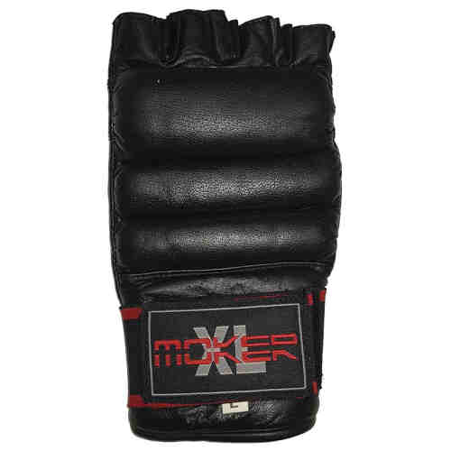 MOKER MMA HANDSCHOENEN LEER - ZWART - www.jokasport.nl