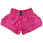 Stiel kickboks Broekje Satijn - Fluo Roze - www.jokasport.nl