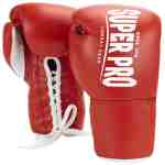 SUPER PRO WINNER WEDSTRIJDHANDSCHOENEN VETER ROOD/WIT - www.jokasport.nl