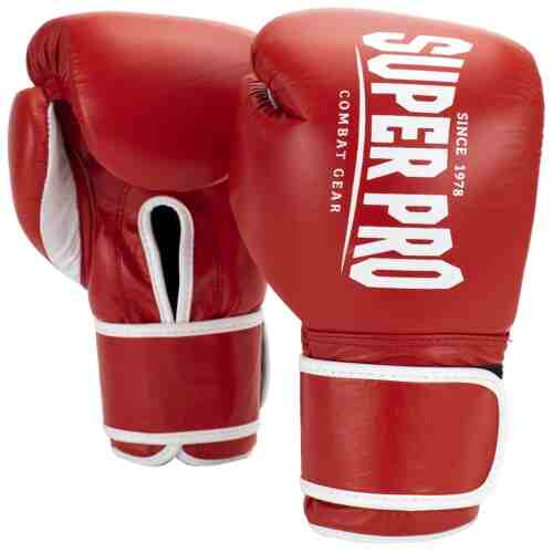 SUPER PRO WINNER WEDSTRIJDHANDSCHOENEN VELCRO ROOD/WIT - www.jokasport.nl