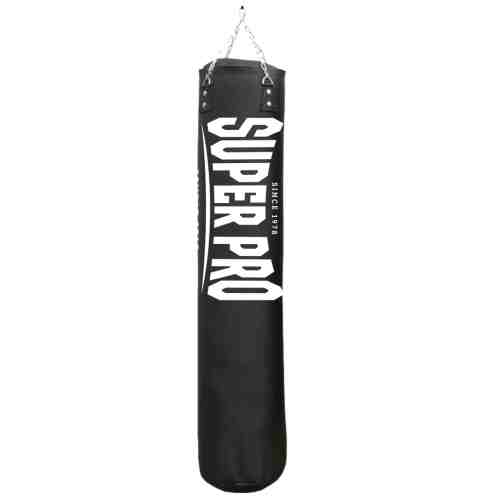 Super Pro Luxury Bokszak PU Vertical Logo Zwart 180cm-0