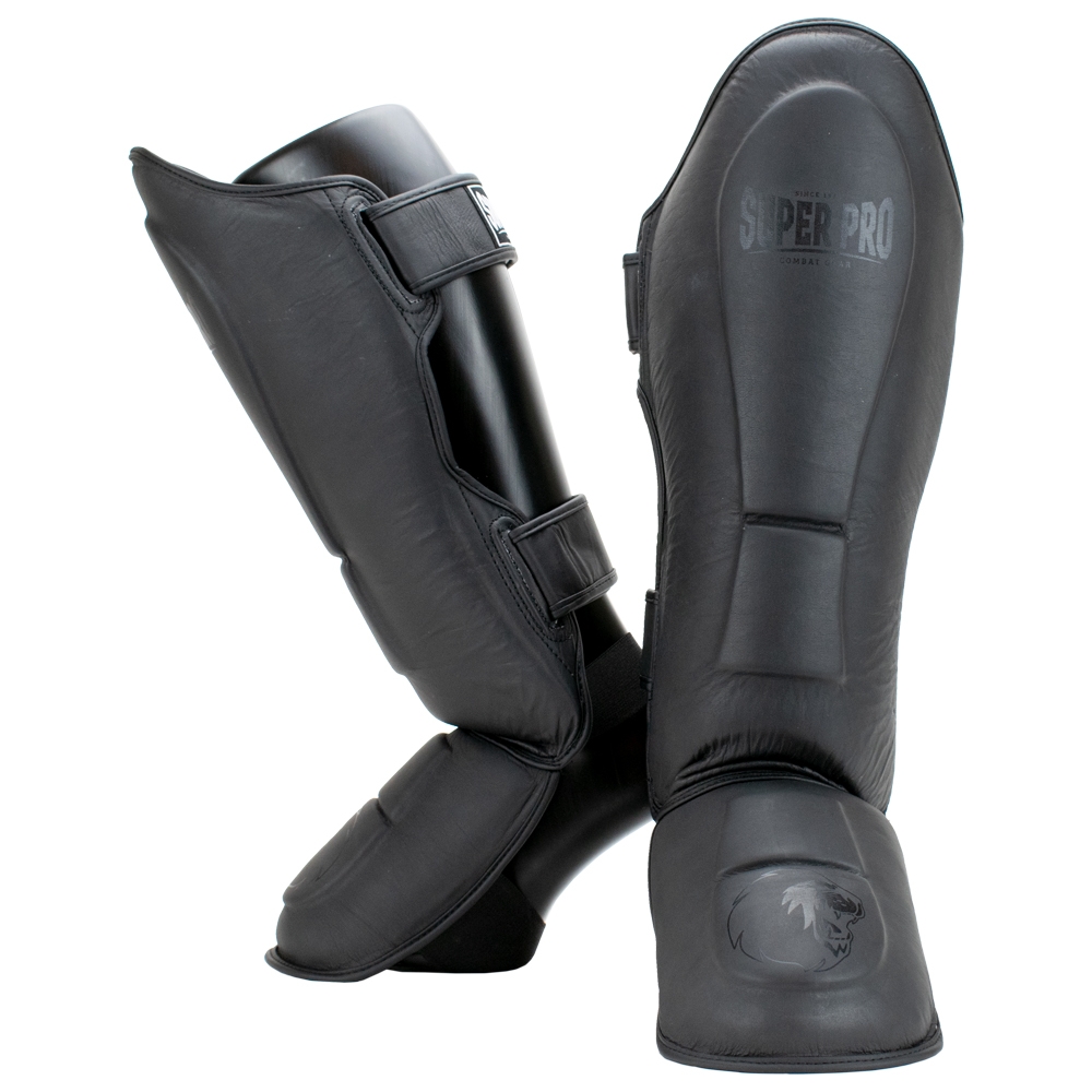 Super Pro Lederen Scheenbeschermer Guardian Grijs