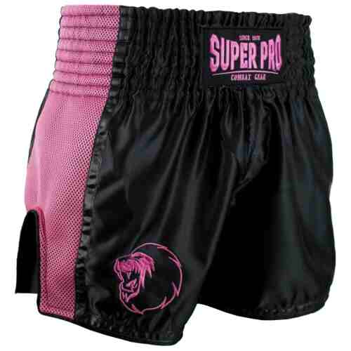 Super Pro Kickboksshort Brave Zwart/Roze - Jokasport.nl