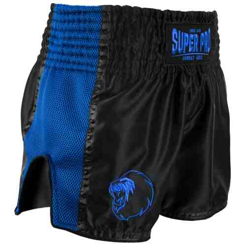 Super Pro Kickboksshort Brave Zwart/Blauw - Jokasport.nl