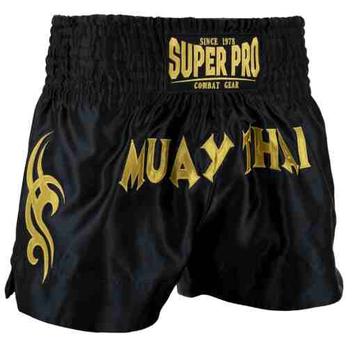 Super Pro Thaiboksshort Fighter Zwart/Goud - Jokasport.nl