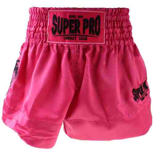 SUPER PRO KICKBOKSSHORT HERO ROZE/ZWART - www.jokasport.nl