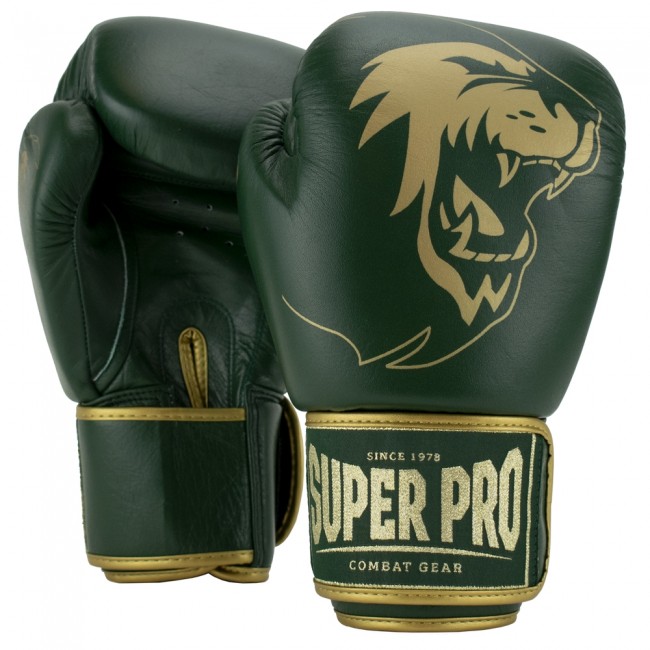 Super Pro Warrior SE Bokshandschoenen Leer Groen/Goud