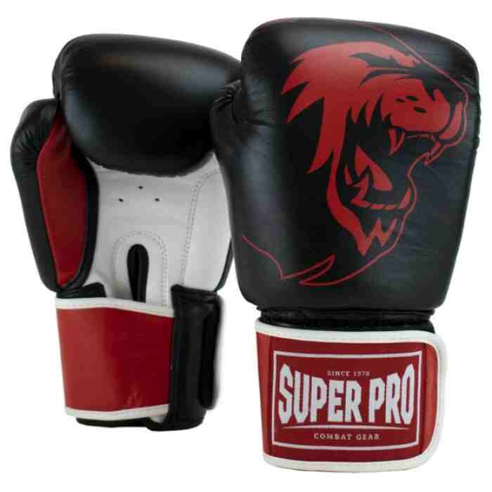 Super Pro Warrior SE Bokshandschoenen Leer Zwart/Rood/Wit - www.jokasport.nl