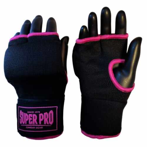 ✅Super Pro Binnenhandschoenen Met Bandage Zwart/Roze - Jokasport.nl
