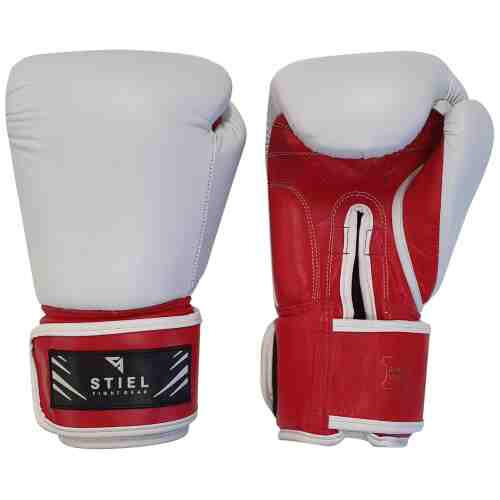 Stiel Thailand Kickbokshandschoenen - Wit - Rood - JOKASPORT.NL