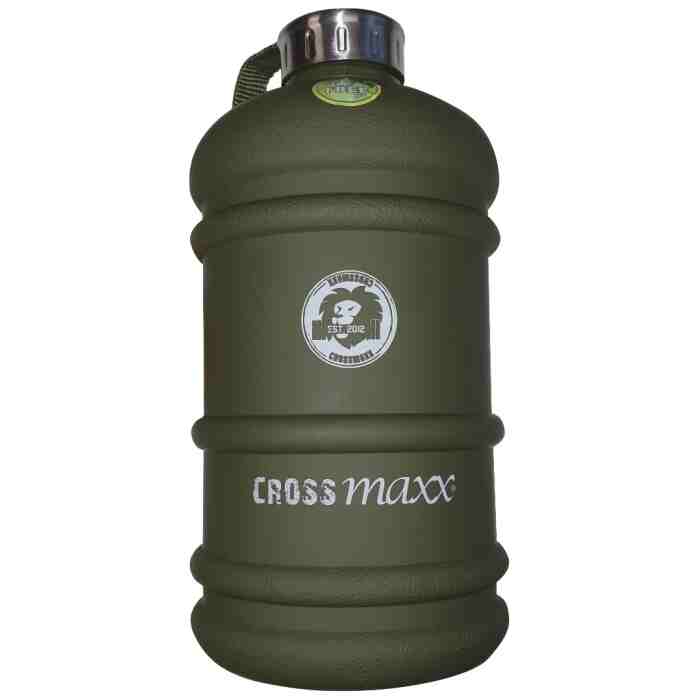 Crossmaxx Waterfles- The Tank - Bidon - 2 Liter - Legergroen - www.jokasport.nl