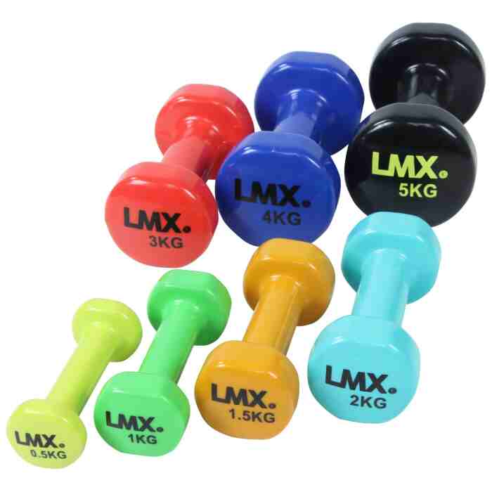 LMX Dumbbells - 2 x 0,5 kg - Vinyl - Geel-498914