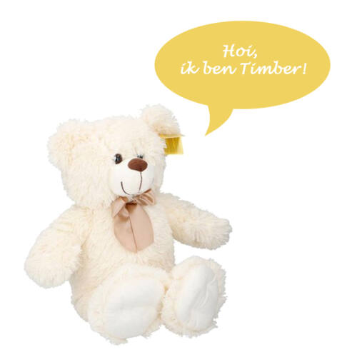 Sunkid Knuffel – Knuffelbeer – Teddybeer 54cm met strik – Timber - jokasport.nl