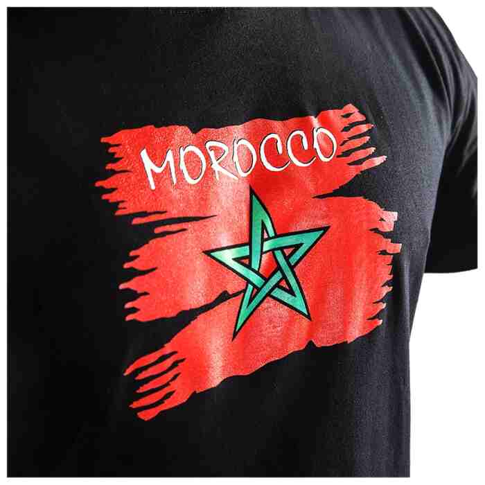 Joya Vlag T - Shirt - Marokko - Zwart-542002