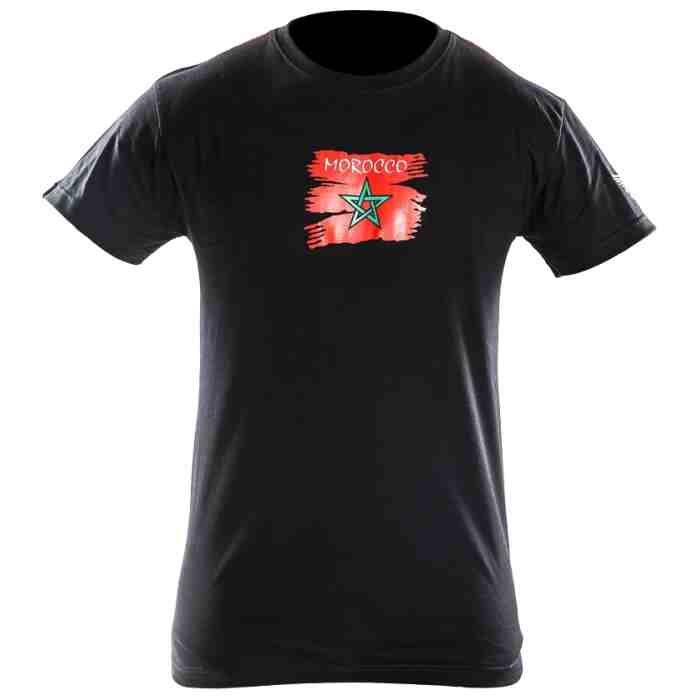 Joya Vlag T - Shirt - Marokko - Zwart-542008
