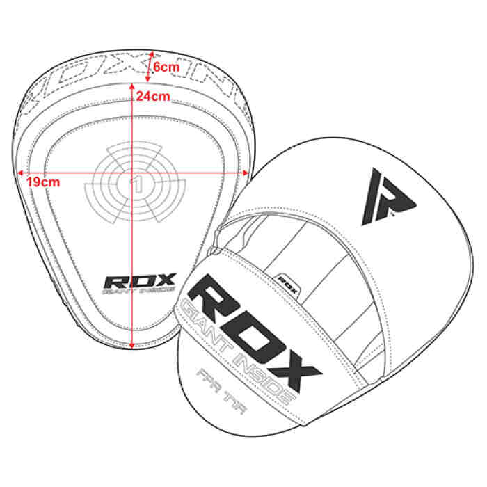 RDX Sports Focus Pads Rex Curve T1 - Rood/Zwart-535905