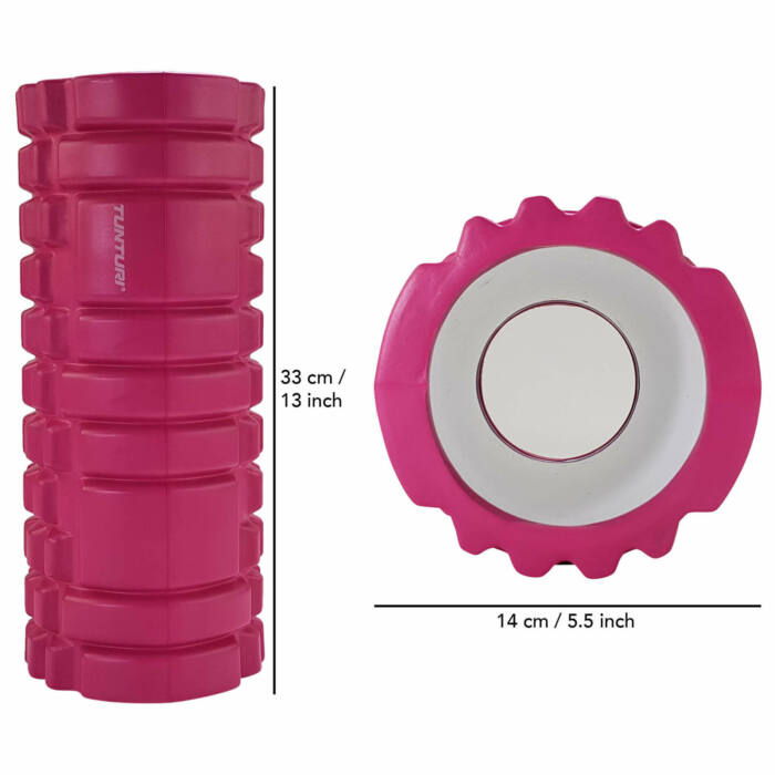 Tunturi Yoga Foam Grid Roller 33cm-roze-jokasport