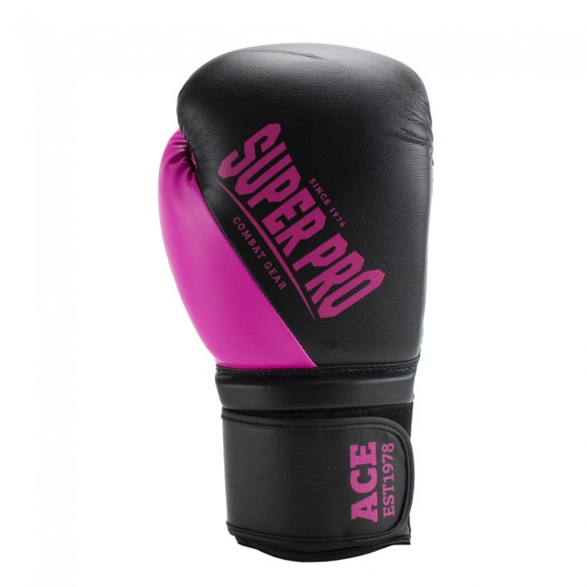 Super Pro Combat Gear ACE (kick)bokshandschoenen Zwart-Roze
