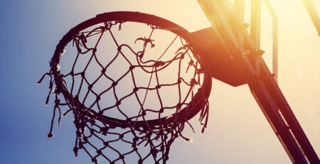 Even een potje basketballen..