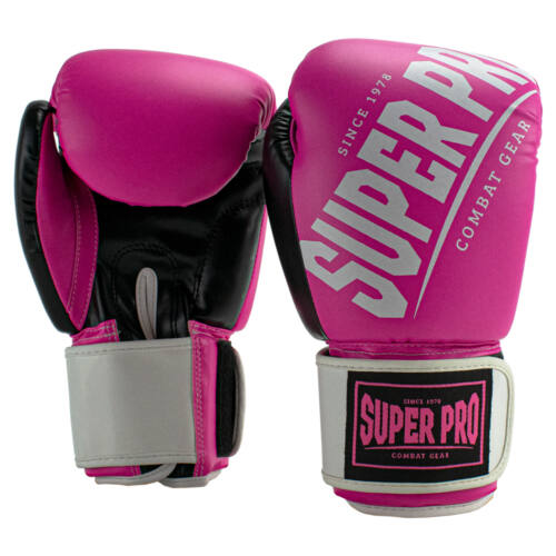 Super Pro Kickbokshandschoenen Rebel Zwart - Roze - Wit