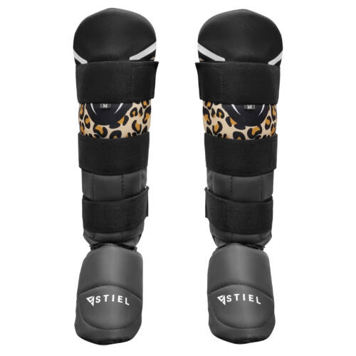 Stiel Leopard Dames Scheenbeschermers - PU - Zwart - www.jokasport.nl