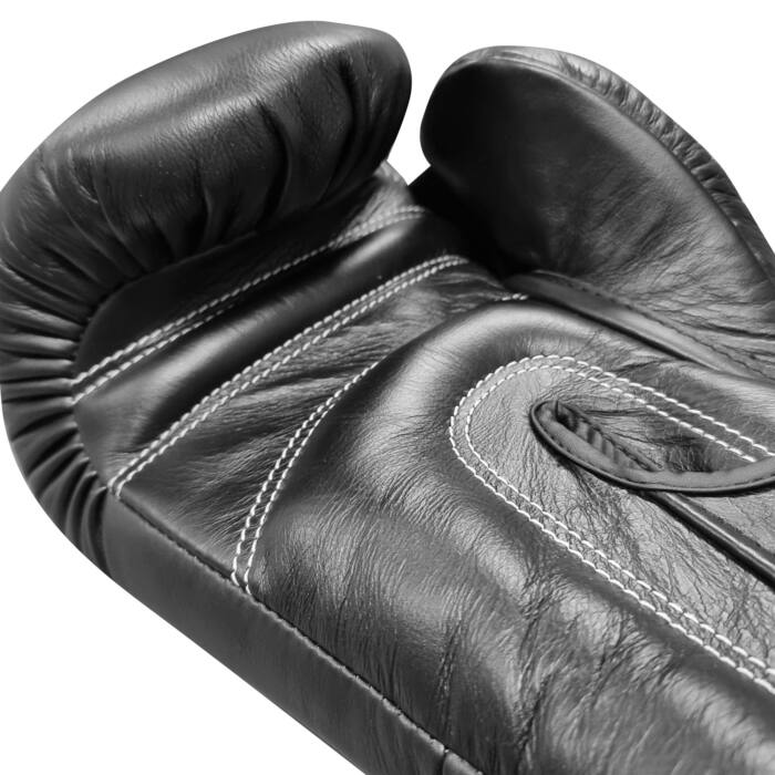 Stiel Pro Thai Bokshandschoenen Leer Zwart jokasport.nl