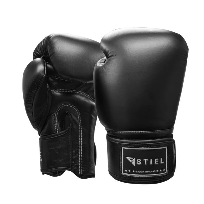 Stiel Pro Thai Bokshandschoenen Leer Zwart jokasport.nl