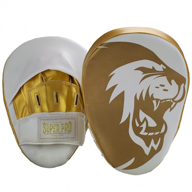 Super Pro Combat Gear Handpads Curved PU Wit/Goud