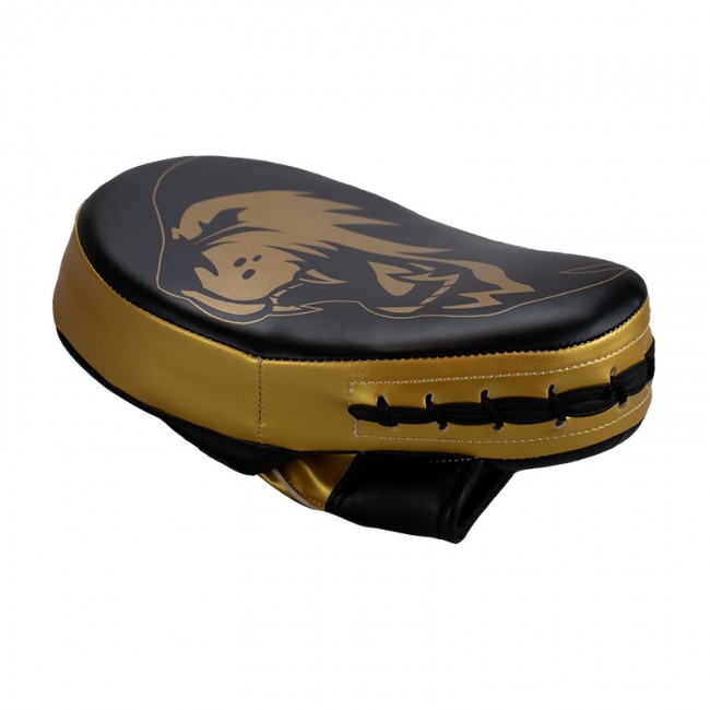 Super Pro Combat Gear Handpads Curved PU Zwart/Goud