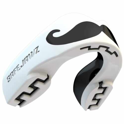 Safejawz Gebitsbeschermer Extro-Series Moustache Wit/Zwart Jokasport.nl