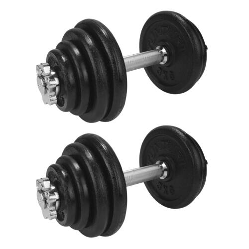 Tunturi Dumbbellset – Gietijzer - 2 x15 kilo / jokasport.nl