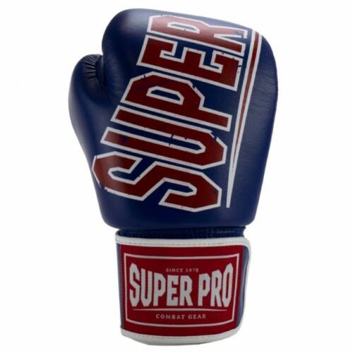 Super Pro Challenger (Kick)bokshandschoenen - Leer Blauw/Rood/Wit