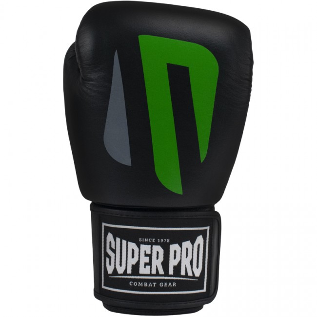 Super Pro No Mercy Bokshandschoenen - Zwart met groen
