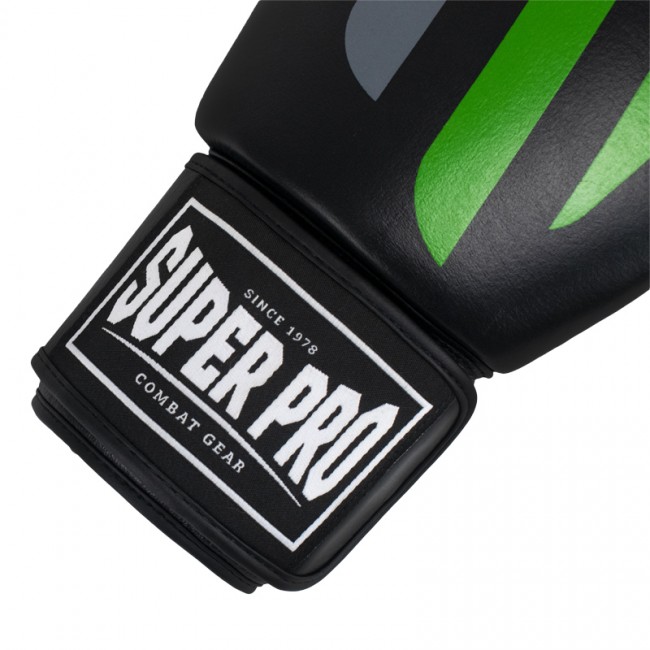 Super Pro No Mercy Bokshandschoenen - Zwart met groen